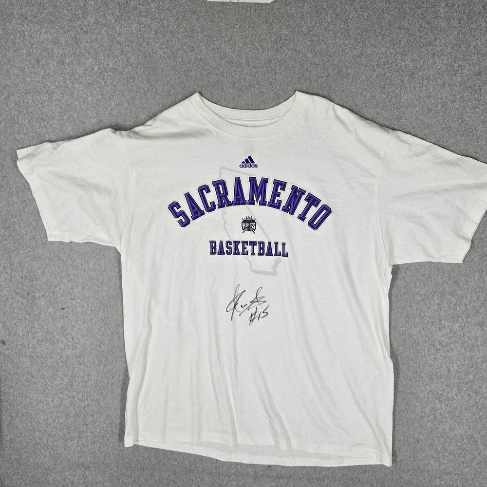 Sacramento Kings Men Shirt XL White Adidas Graphic Team Logo Basketball Tee